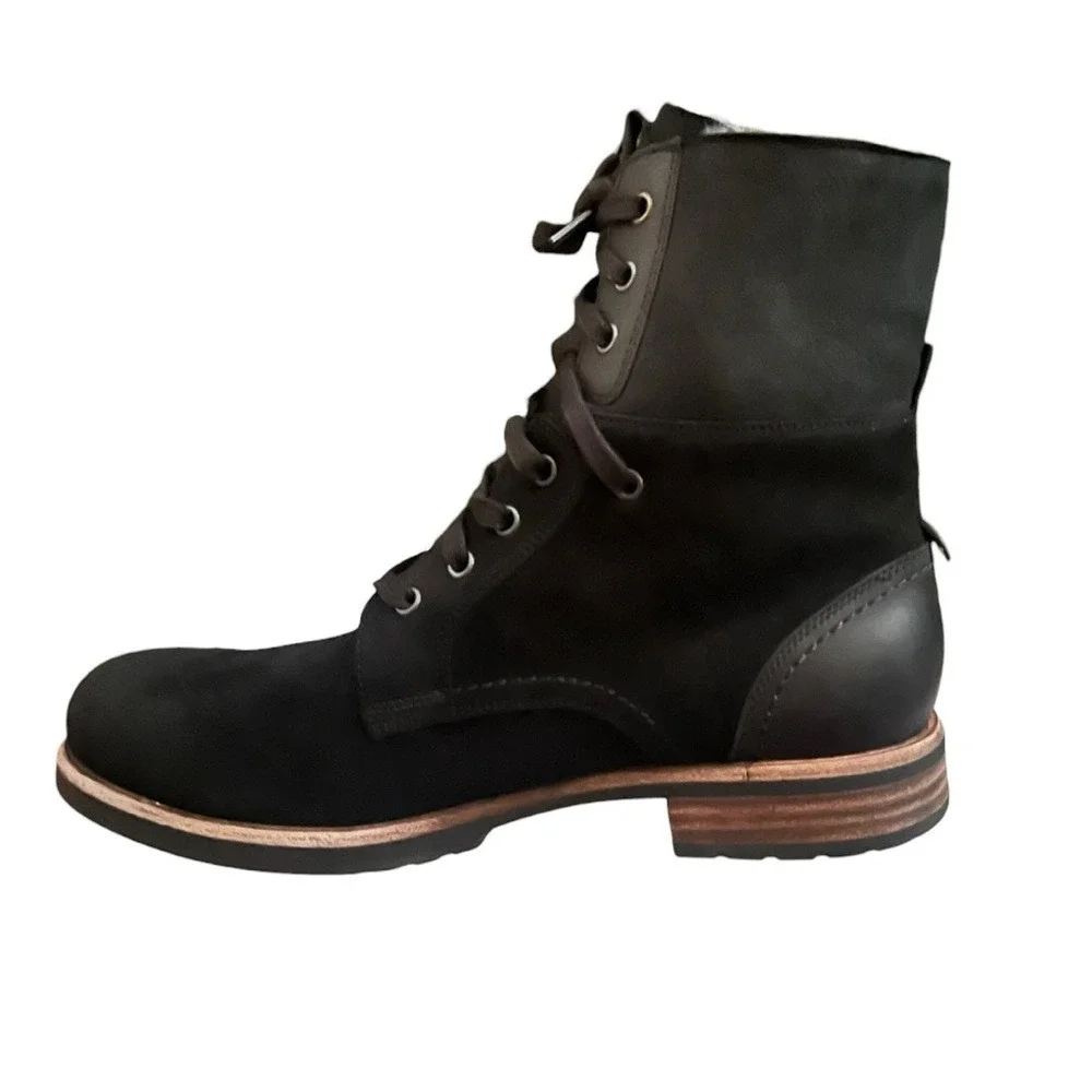 Men's UGG Black Lace-Up Boots Size 11 — Comfortable Rubber Sole